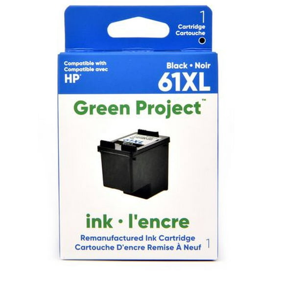 Cartouche d'encre noire remise a à neuf HP61 XL Green Project, (H-61XLBK)