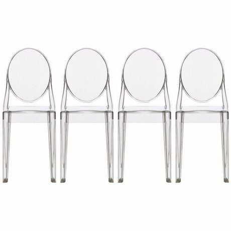 Nicer Furniture Polycarbonate Plastic Transparent Crystal Side Chair without Arms