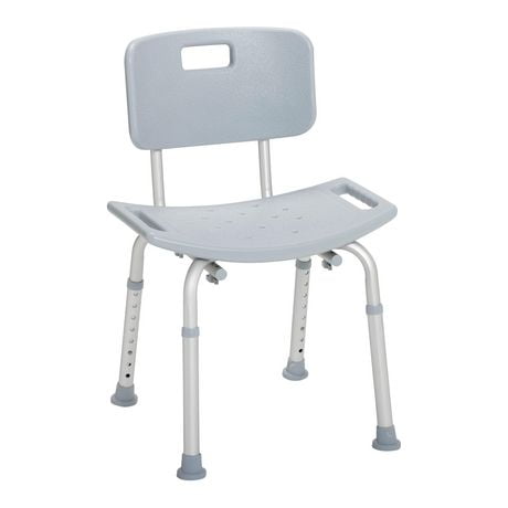 Drive Medical Gray Bathroom Safety Shower Tub Bench Chair with Back, Shower Tub Bench Chair