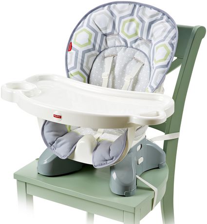 tan fisher price space saver high chair