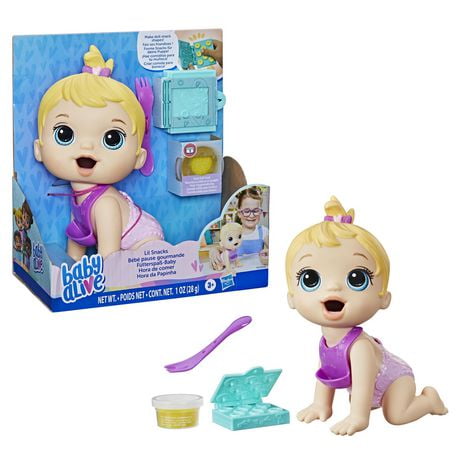 Baby Alive Bebe Pause Gourmande Mange Et Fait Caca Cm Moule A Aliments Enfants Des 3 Ans Cheveux Blonds Walmart Canada