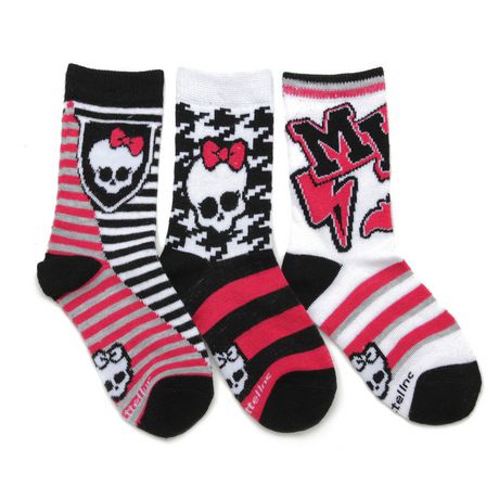 Monster High 3 pk Crew Socks | Walmart Canada