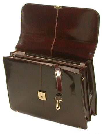 leather flapover briefcase