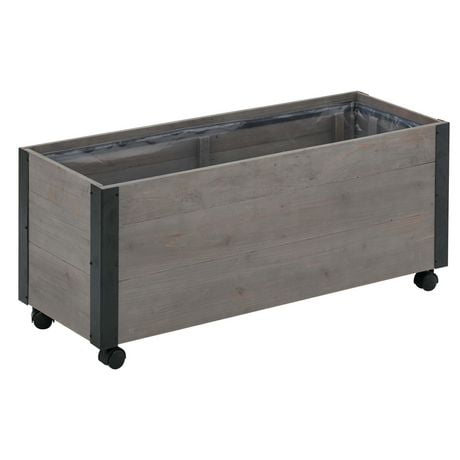 Grapevine Recycled wood planter with casters