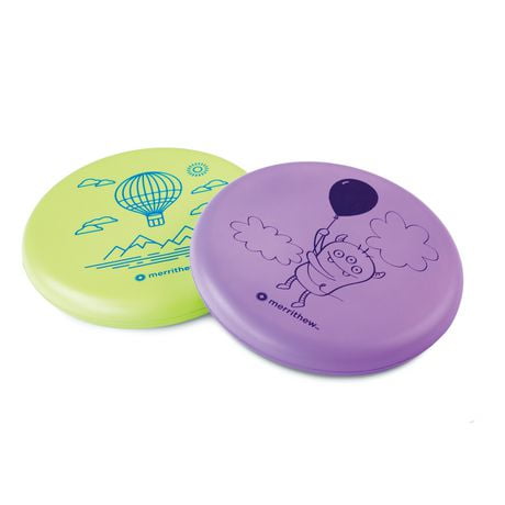 Merrithew Flying Foam Disks for Kids - 2 Pack (purple & Green)