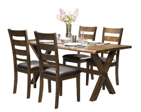 Topline Home Furnishings Rustic Wooden 5pc Dining Set Walmart Ca   6000204251725 