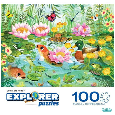 Buffalo Games - Explorer Puzzles - Life at the Pond - 100 Piece Jigsaw Puzzle