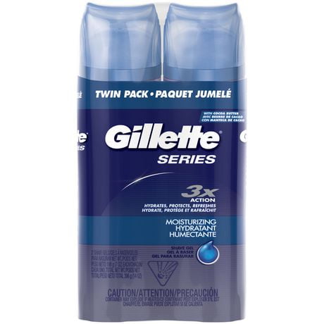 Gillette Series Moisturizing Shave Gel Twin Pack, Twin Pack, 396 g