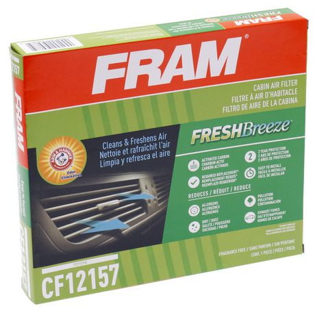 FRAM FB Cabin Air Filter CF12157 with Arm and Hammer Baking Soda, 98% ...