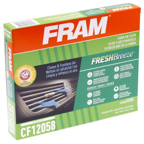 FRAM FB Cabin Air Filter CF12058 With Arm And Hammer Baking Soda, 98% Filtration Efficiency ...