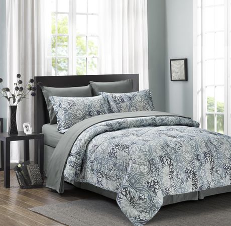Malibu Home Collection Medallion 6 Piece Bed In A Bag (Twin) | Walmart ...