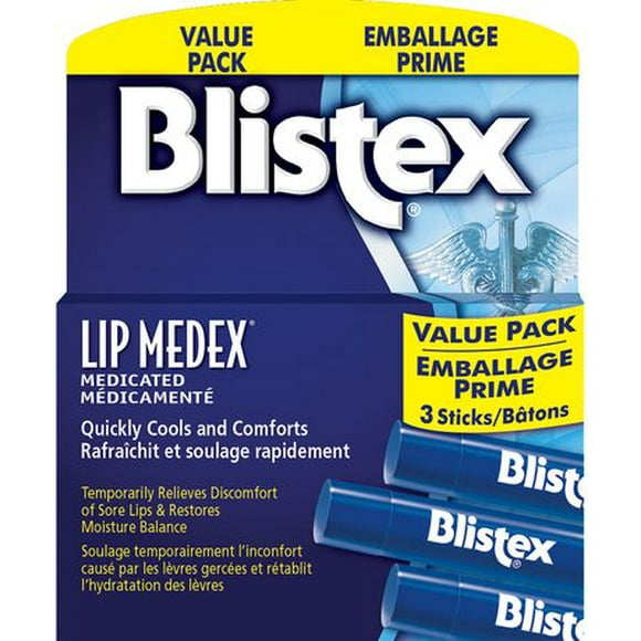 Protectrice des lèvres analgésique Lip MedexMD de BlistexMD 3 x 4.25 g baton