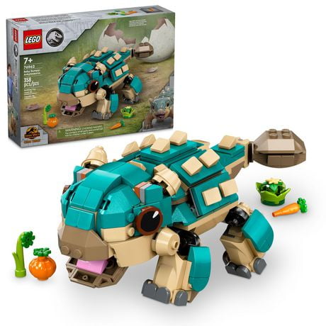 LEGO Jurassic World Baby Bumpy: Ankylosaurus Dinosaur Toy for Camp Cretaceous Fans and Kids Aged 7 Plus, Fun Build-a-Dinosaur Jurassic Park Toy for Boys and Girls, Animal Toy Playset, 76962, Includes 358 Pieces, Ages 7+