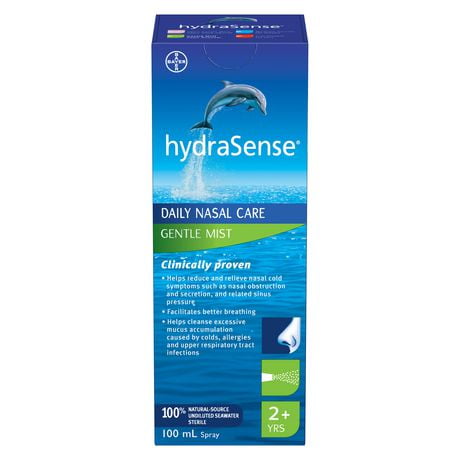 HydraSense Gentle Mist Daily Nasal Care Spray, 100 mL