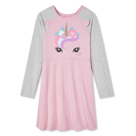 George Girls' Raglan Sleeve Critter Dress | Walmart Canada