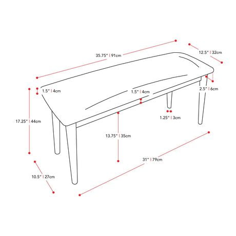 dining 5pc corliving stain branson walnut bench warm