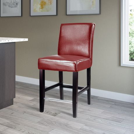 CorLiving Antonio Bonded Leather Counter Height Barstool | Walmart Canada