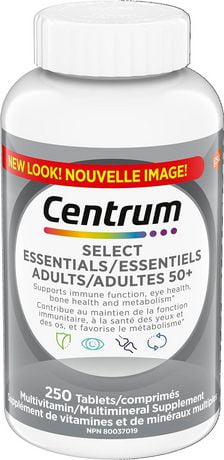 CentrumSelectEssentialsAdults50+MultivitaminandMultimineralSupplementTablets,250Count,250Tablets