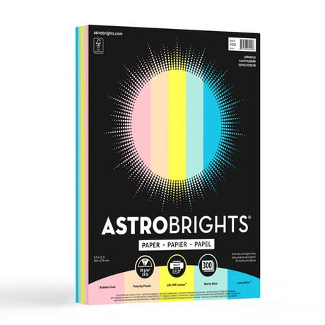 Papier couleur Astrobrights Sprinkle 8,5"x11", 24 lb, 300 feuilles