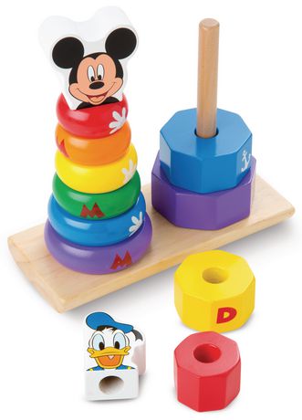 Melissa & Doug Disney Baby Mickey Mouse & Donald Duck Wooden Stacker ...