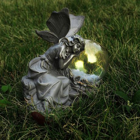 hometrends Solar Fairy Statue with Ball | Walmart Canada