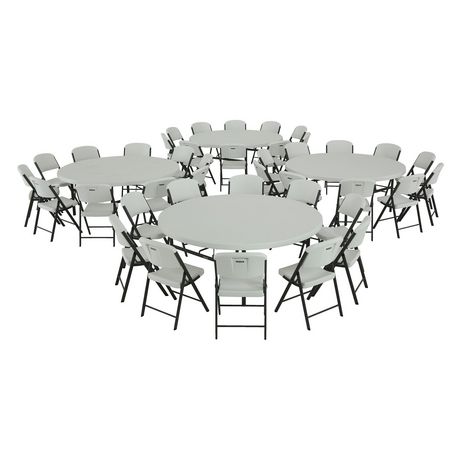 Lifetime 72 Inch Round Table 8 Pk, Lifetime Round Tables And Chairs