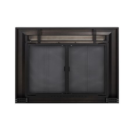 Pleasant Hearth CM-3011 Clairmont Black Medium Bi-Fold Fireplace Doors with Smoke Tempered Glass