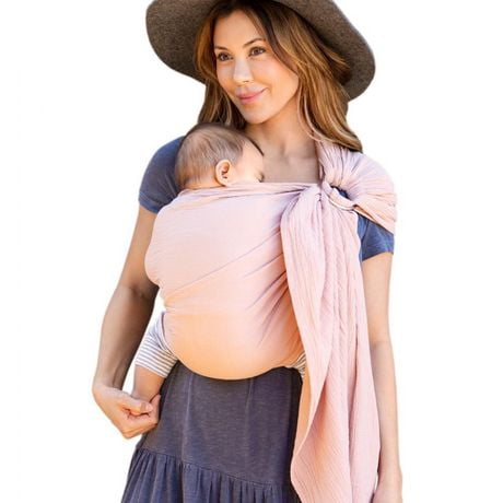 MOBY - Ring Sling - One Size | Versatile Support Wrap for Mothers, Fathers, and Caregivers | Baby Wrap and Carrier for Newborns, Infants, and Toddlers - Cotton | Holder Can Carry Babies up to 33 lbs | Pewter