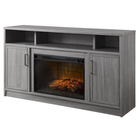 Muskoka 260-303-484 Brooklyn 60 inch Infrared Linear Media Electric Fireplace - Rustic Grey Oak Finish