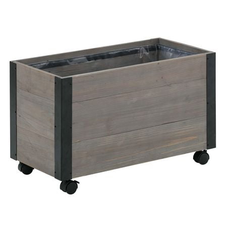 Grapevine Recycled wood planter with casters