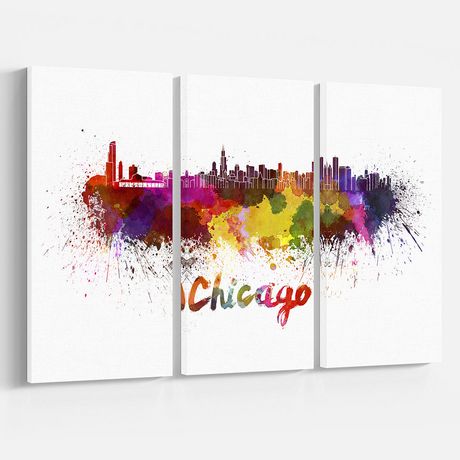 Design Art Chicago Skyline Canvas Print | Walmart Canada