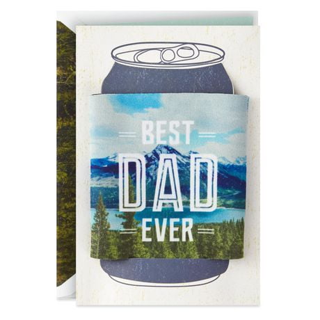 Hallmark Signature Father's Day Card for Dad with Gift (Removable Drink Koozie Can Cooler)