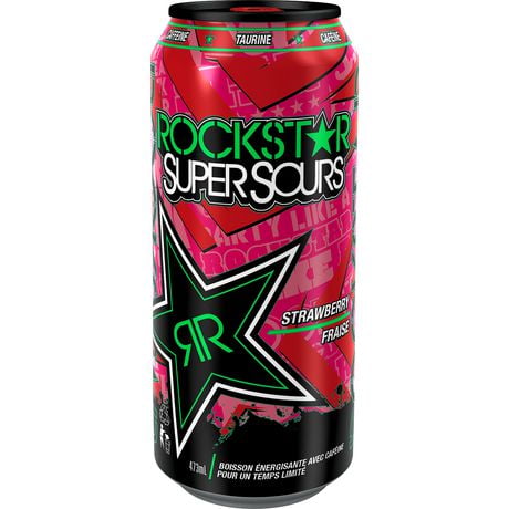 Rockstar SuperSours Strawberry Energy Drink, 473mL Can | Walmart Canada