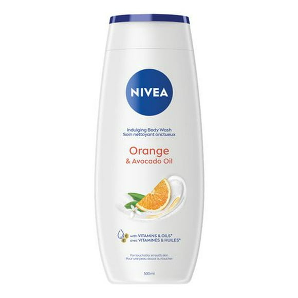 NIVEA Orange & Avocado Oil Indulging Body Wash for Women with Bamboo Extracts | Body Cleanser | Shower Cream for all skin types, Dermatologically tested, 500 mL