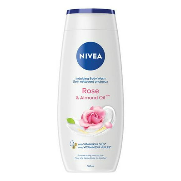 NIVEA Rose & Almond Oil Indulging Body Wash for Women with Almond Milk | Body Cleanser | Shower Cream for all skin types, Dermatologically tested, 500 mL