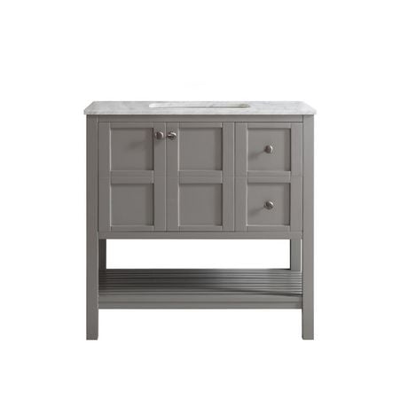 Vinnova Florence 36 Single Sink Bathroom Vanity In Grey With Carrara   6000205262989 