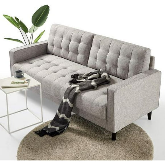 ZINUS Benton Sofa Couch / Grid Tufted Cushions / 1 Year Warranty / Easy, Tool-Free Assembly, Soft Grey