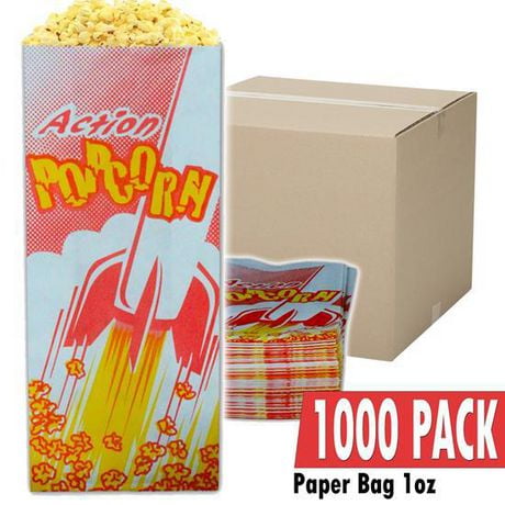 Box of 1000 popcorn bags 1 oz