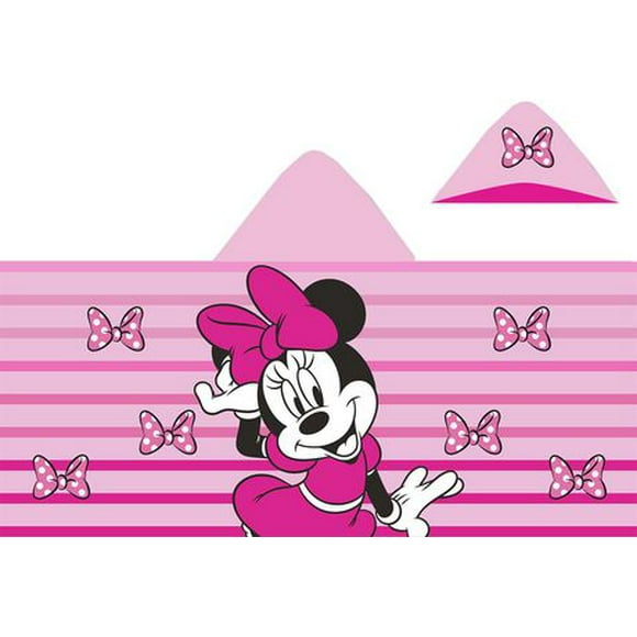 Serviette à Capuche Minnie Mouse 'Bowtastique', 100% Coton À Capuche (58.4 x 129.5 cm)
