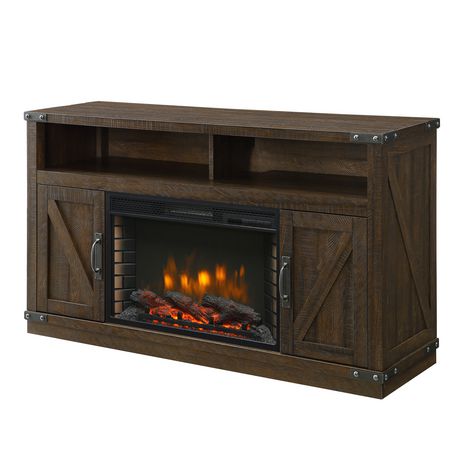 Muskoka Aberfoyle 53 Media Electric Fireplace Rustic Brown Finish