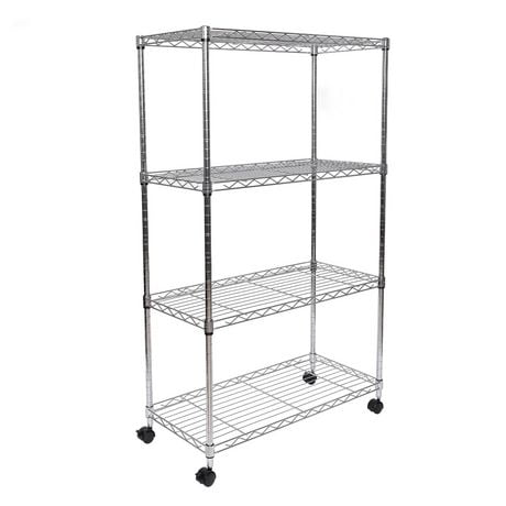 4-Tier Steel Wire Shelving with Caster 30"W x 14"D x 48"H