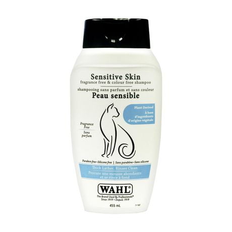 Wahl Sensitive Skin Cat Shampoo - 455ml - Model 58373, Unscented & Colour Free