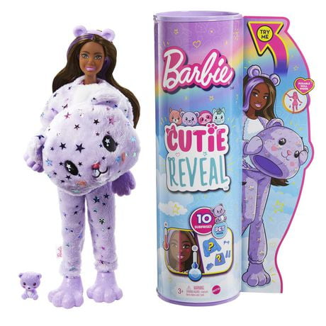 Barbie Cutie Reveal Fantasy Series Doll with Teddy Bear Plush Costume ...