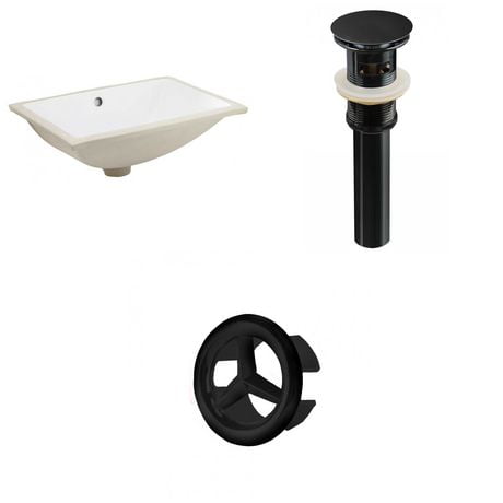 20 75 In W CSA Rectangle Bathroom Undermount Sink Set In White Black   6000198264282 