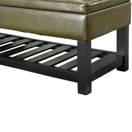 WyndenHall Essex Rectangular Entryway Storage Ottoman Bench with Open