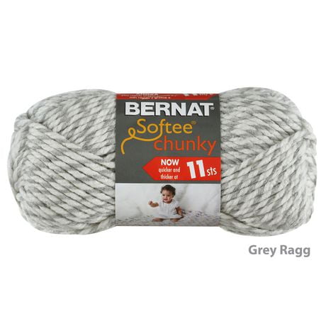 Bernat® Softee® Chunky™ Yarn, Acrylic #6 Super Bulky, 3.5oz/100g, 108 Yards, Acrylic #6 Super Bulky Yarn