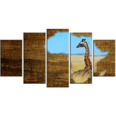 Design Art Africa Wildlife Map Design Canvas Print | Walmart Canada