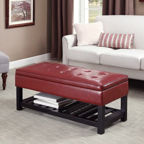 WyndenHall Essex Rectangular Entryway Storage Ottoman Bench with Open ...