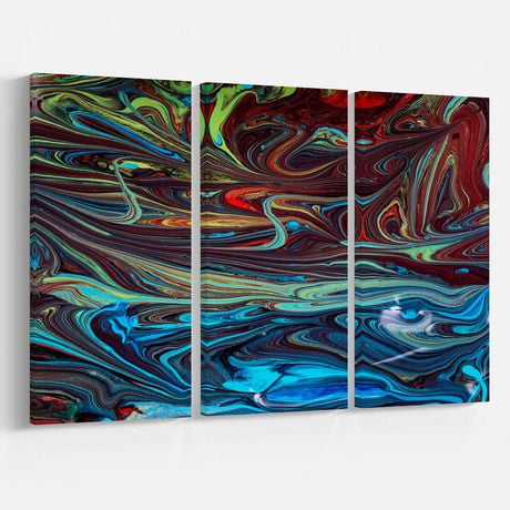 Design Art Red Blue Acrylic Paint Canvas Print | Walmart Canada