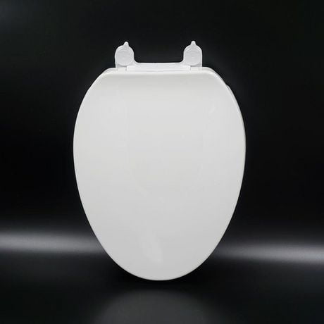 Mainstays 19 inch Plastic Toilet Seat, Easy off & Slow close hinge, white color, Toilet Seat